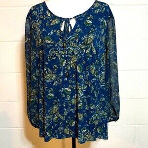 CB Casual Blue Design L/S Pullover - Size Med.